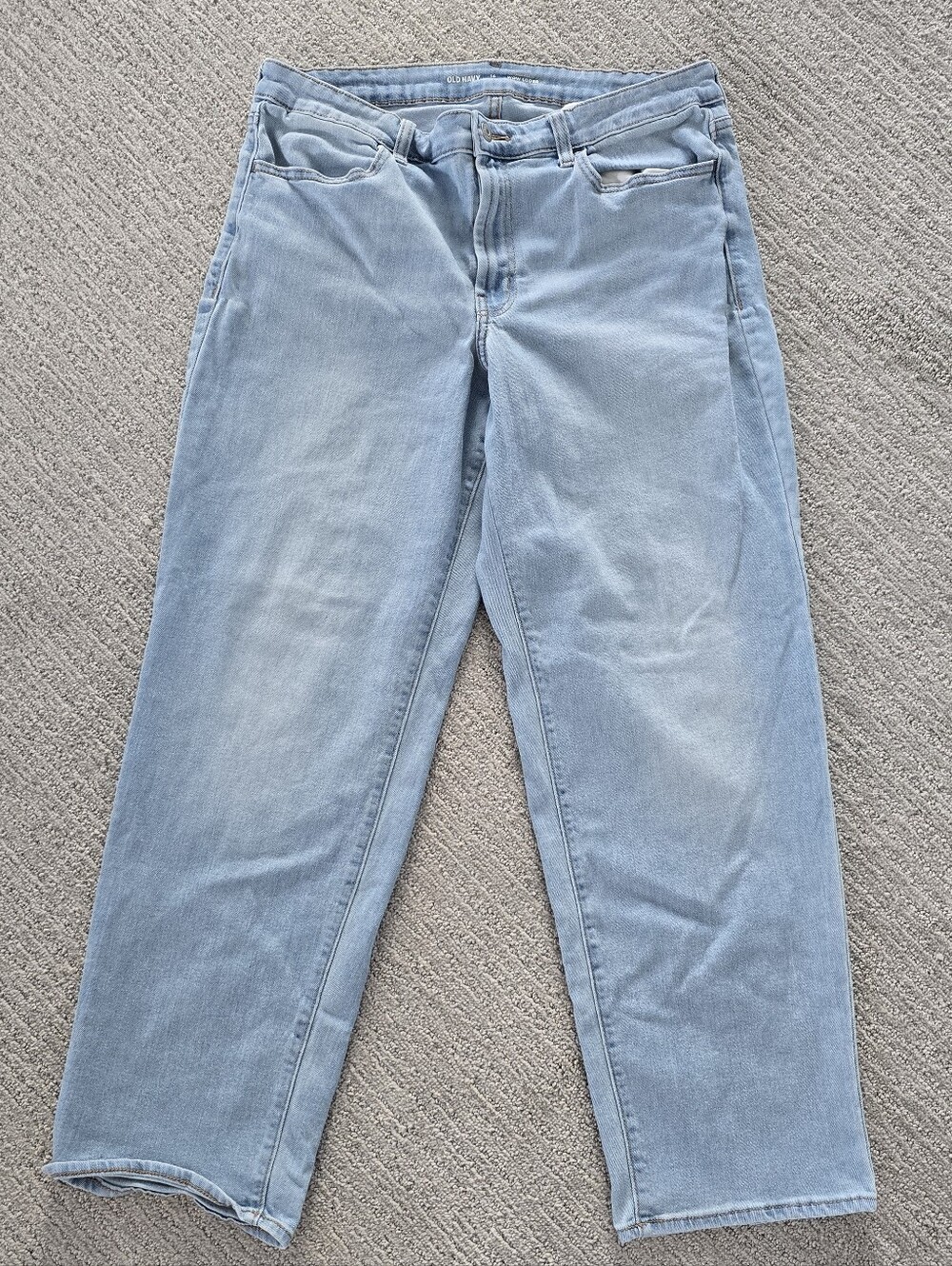 Old Navy High Rise Wow Loose Fit Jean Light Wash No Distressing